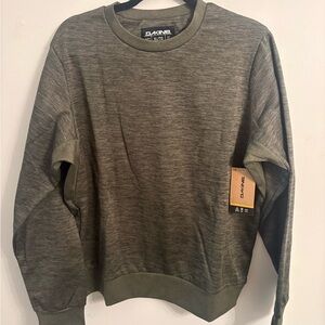 Dakine Olive Heather Crewneck Sweater with thumb holes!